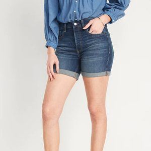 Mid-Rise Medium-Wash Jean Shorts for Women -- 5-inch inseam